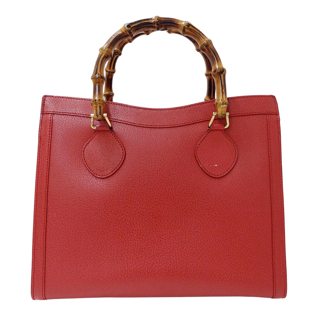 【ほぼ全品最大10%OFF!4日20時から10日25時59分まで!】グッチ GUCCI バッグ レディース ブランド ハンドバッグ レザー バンブー レッド 002.2853.0260.0 大きめ おしゃれ 通勤 通学 おでかけ 日常使い 【中古】