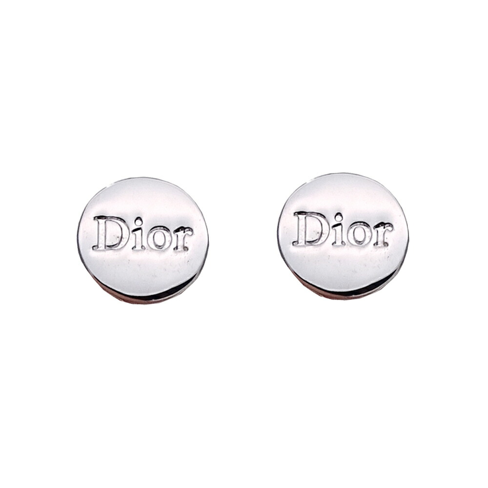 【全品最大10％OFF！14日20時から17日9時59分まで！】ディオール Dior イヤリング レディース ブランド ロゴ メタル シルバー 小ぶり シンプル かわいい ラウンド 【中古】
