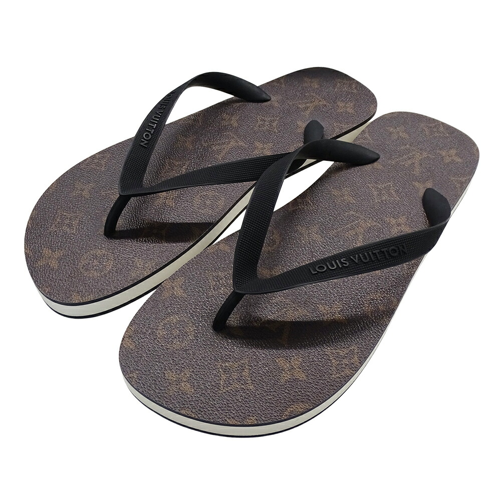 ルイヴィトン　トングサンダル　ビーチサンダル　ブラック　レザー LV 6.5 ルイヴィトン LOUIS VUITTON ビーチサンダル ビーサン レザー
