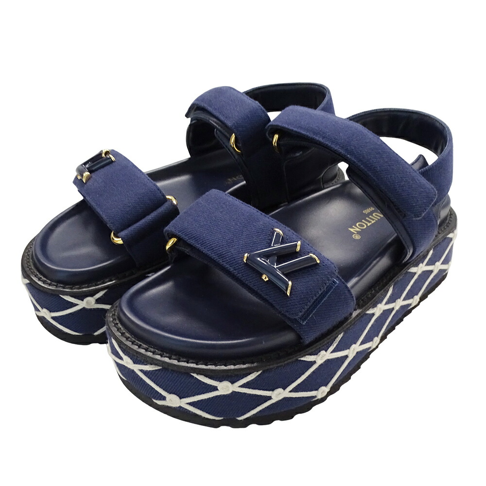 楽天市場】ルイ・ヴィトン LOUIS VUITTON デニムサンダル