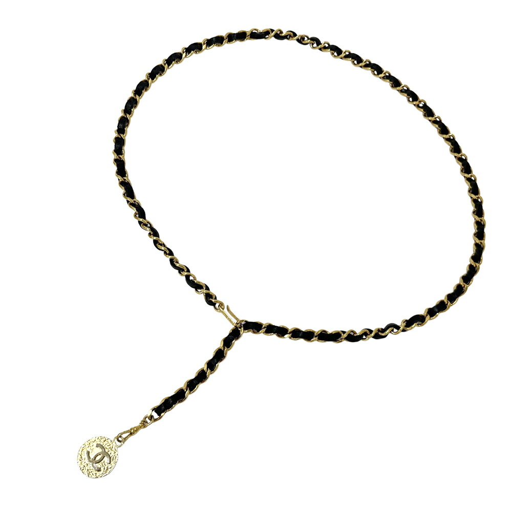 CHANEL シャネル ベルト ココマーク ロゴ ゴールド レザー ブラック 楽天市場】シャネル CHANEL ココマーク メダル レザー チェーン