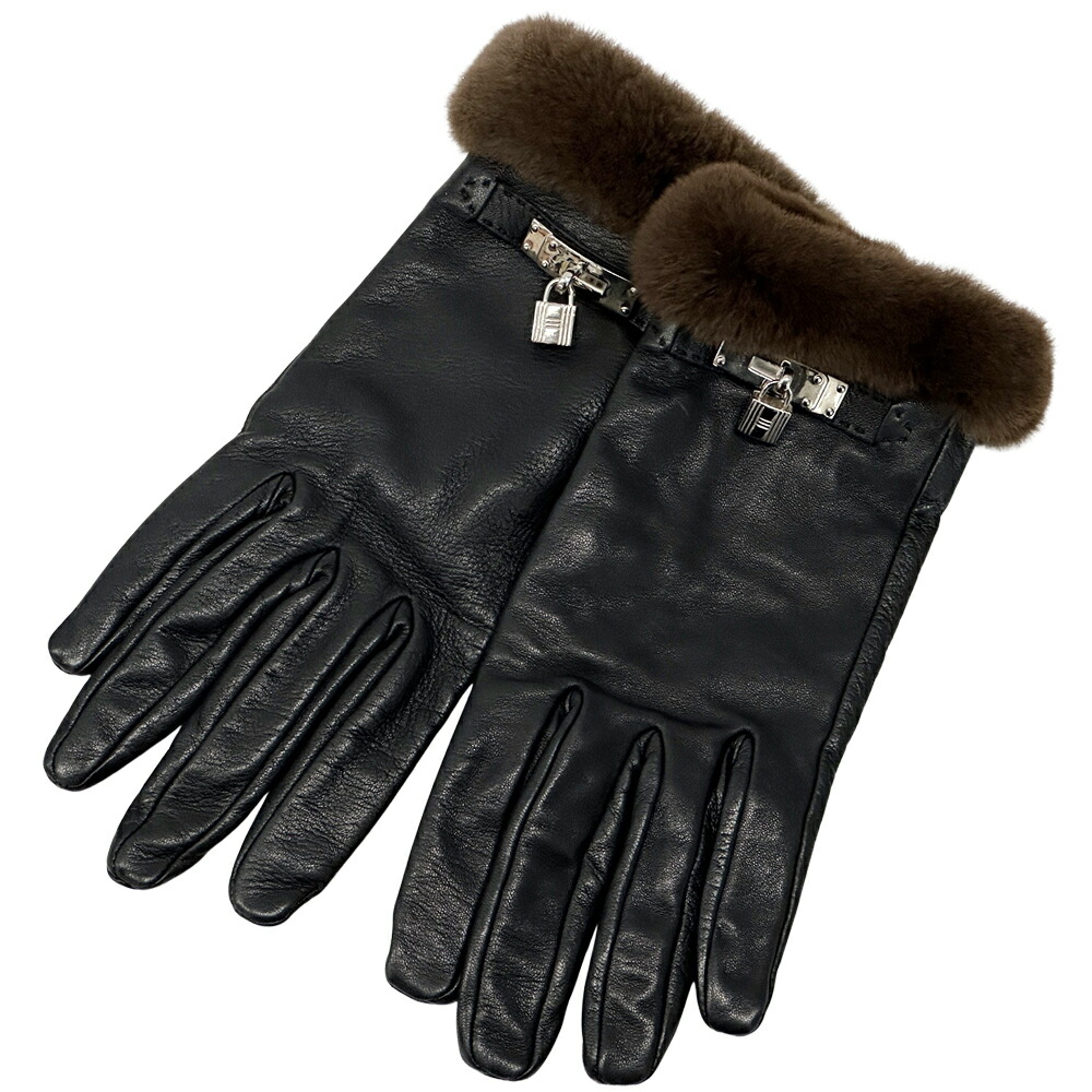 一点物　エルメス　ソヤ ケリー金具 グローブ 手袋　ブラック　送料無料 楽天市場】【緑屋質屋】エルメス ケリー 手袋(グローブ) ソヤ