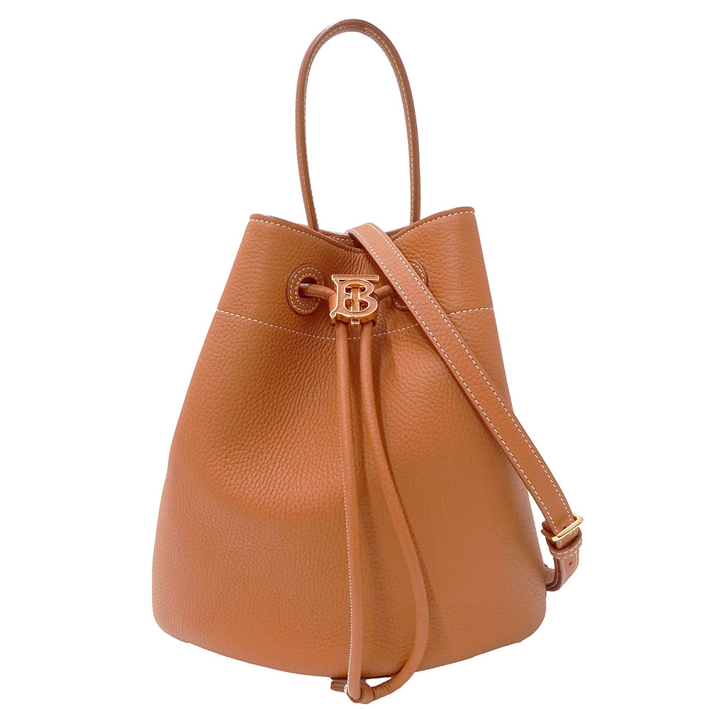 バーバリー BURBERRY バッグ レディース ブランド ハンドバッグ ショルダーバッグ 2way レザー TBバケットバッグ ブラウン 手持ち 肩掛け おしゃれ 無地 シンプル 大人 【中古】
