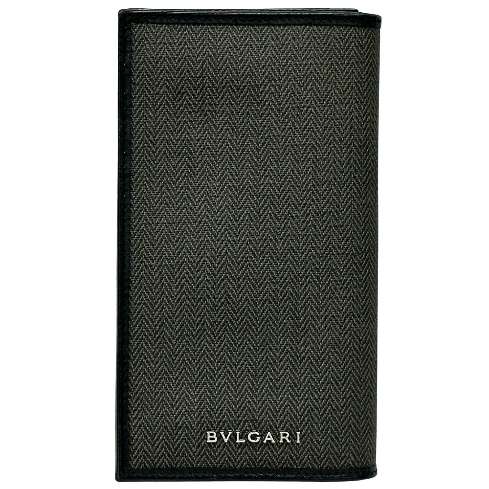 ブルガリ BVLGARI 財布 メンズ ブランド ウィークエンド 長財布 PVC グレー ブラック 二つ折り シンプル ロゴ 【中古】