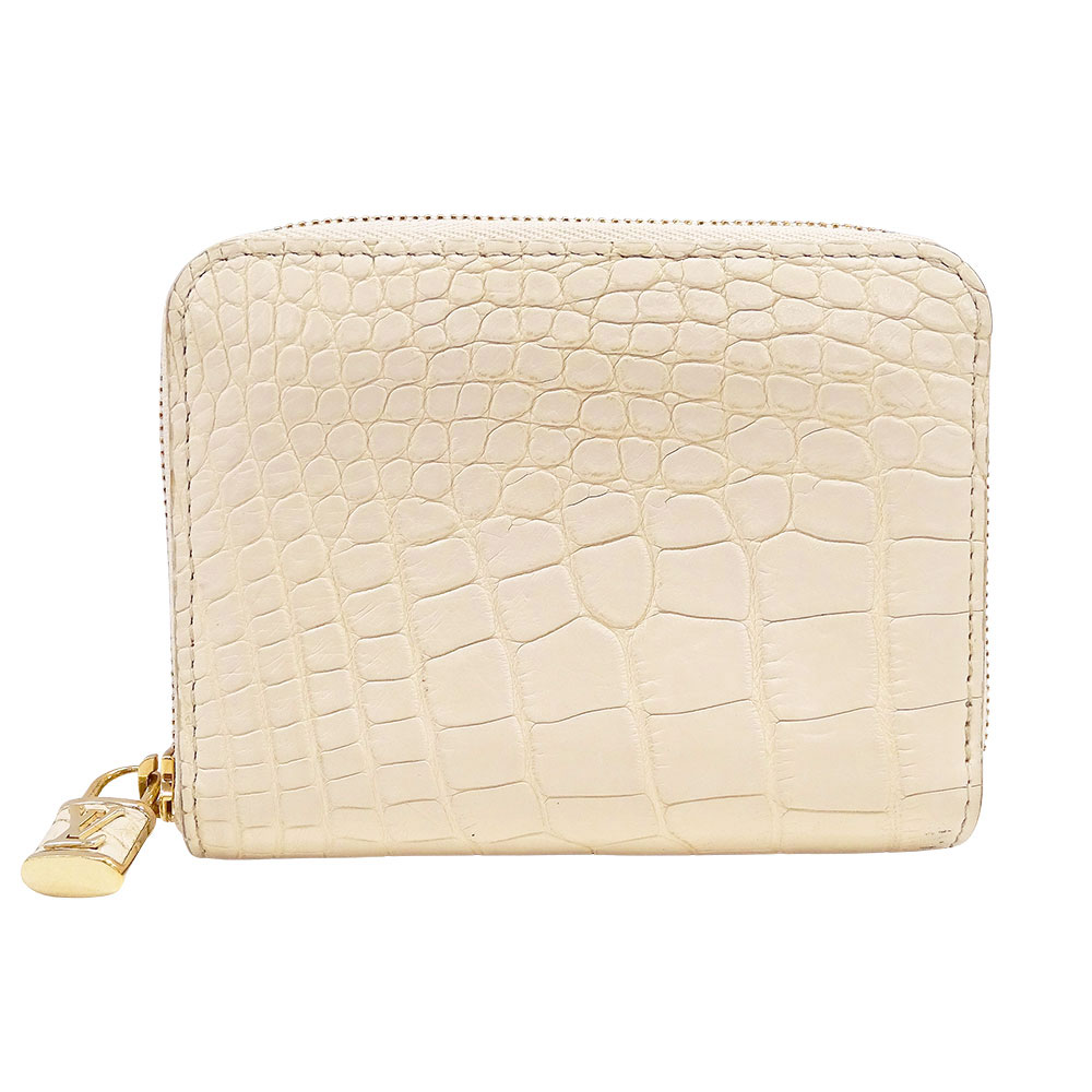 【全品5％OFF引き換え証離れ離れ中!】ルイ・ヴィトン LOUIS VUITTON 札入れ レディース ブランド名 コインケース クロコダイル ジッピー・コインパース 象牙色 ラウンドチャック 小さめ パウダーコンパクト 今めかしい 【中古】