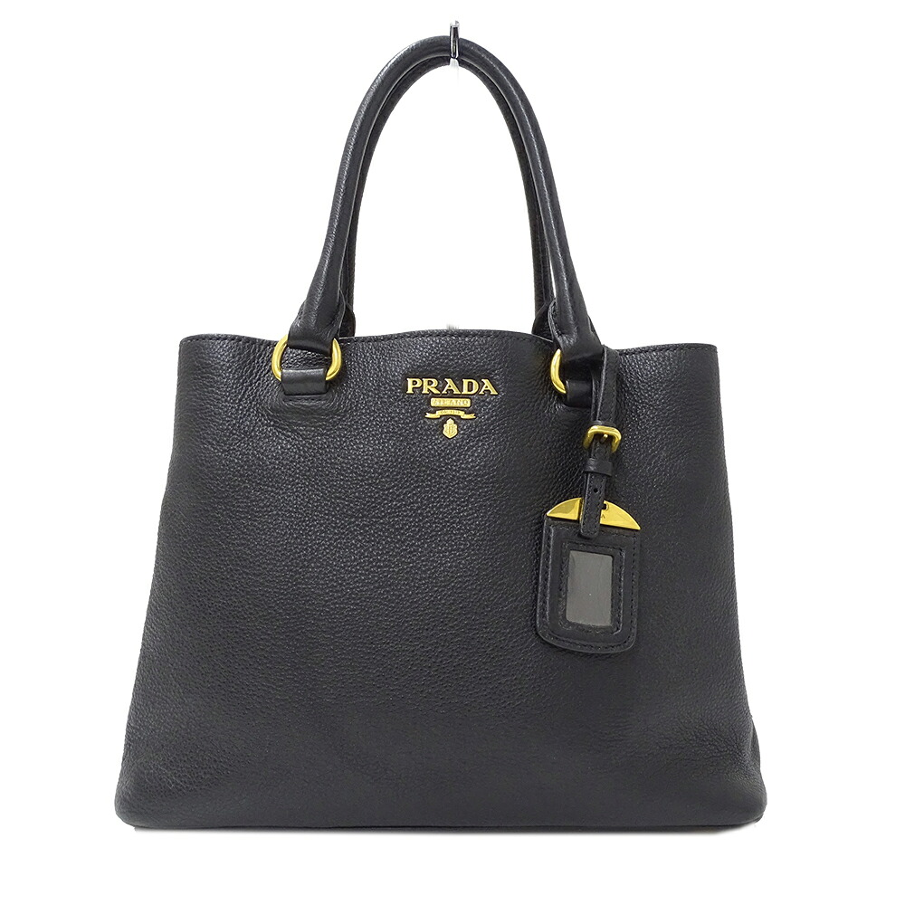 【ほぼ全品最大10％OFF！４日２０時から１０日２５時59分まで！】プラダ PRADA バッグ レディース ブランド ハンドバッグ レザー ブラック 1BA058 黒 お出かけ おしゃれ 大人 シンプル 【中古】