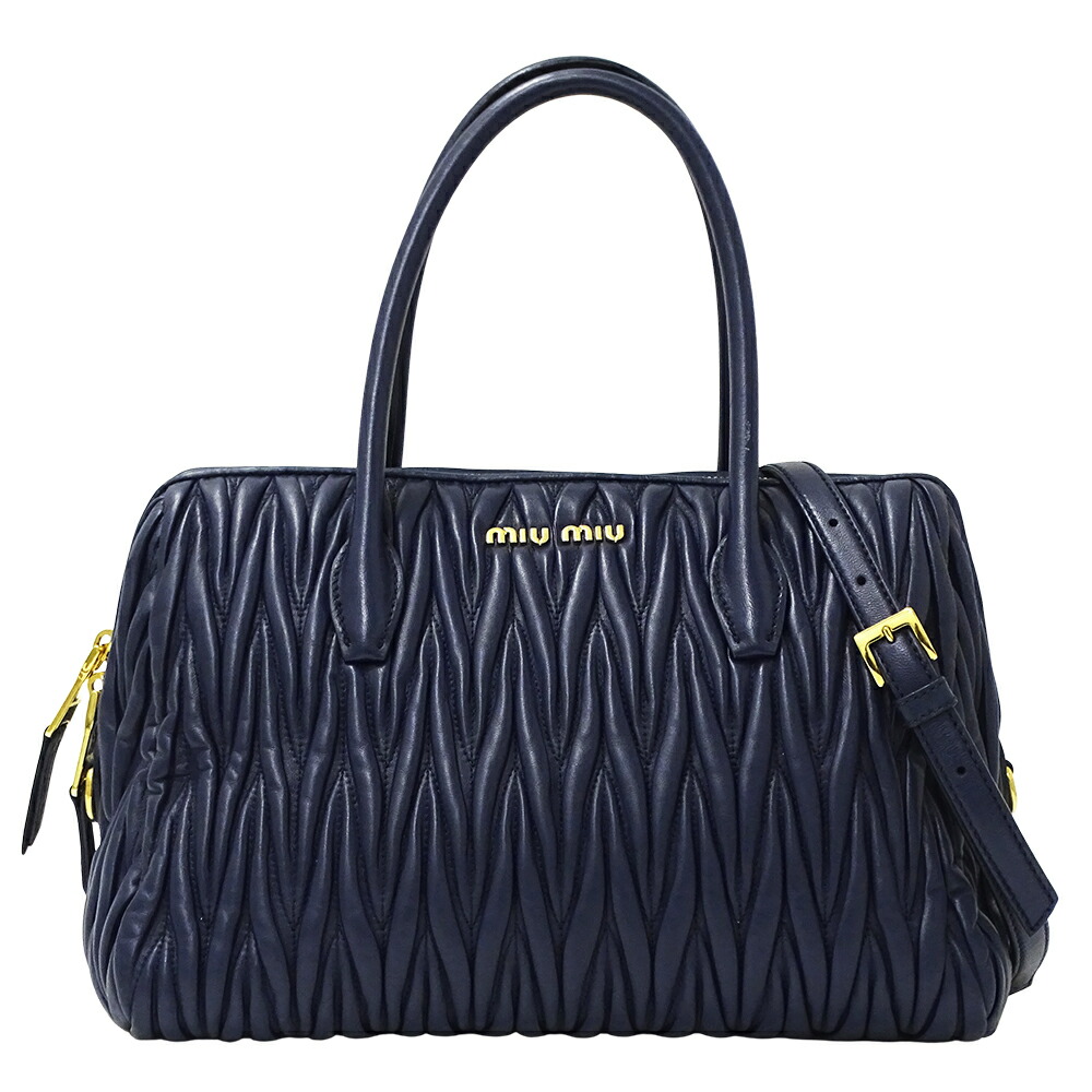 美品　ミュウミュウ　MIUMIU マテラッセ　バッグ MIUMIU (ミュウミュウ) ワンダー マテラッセレザー ホーボーミニ