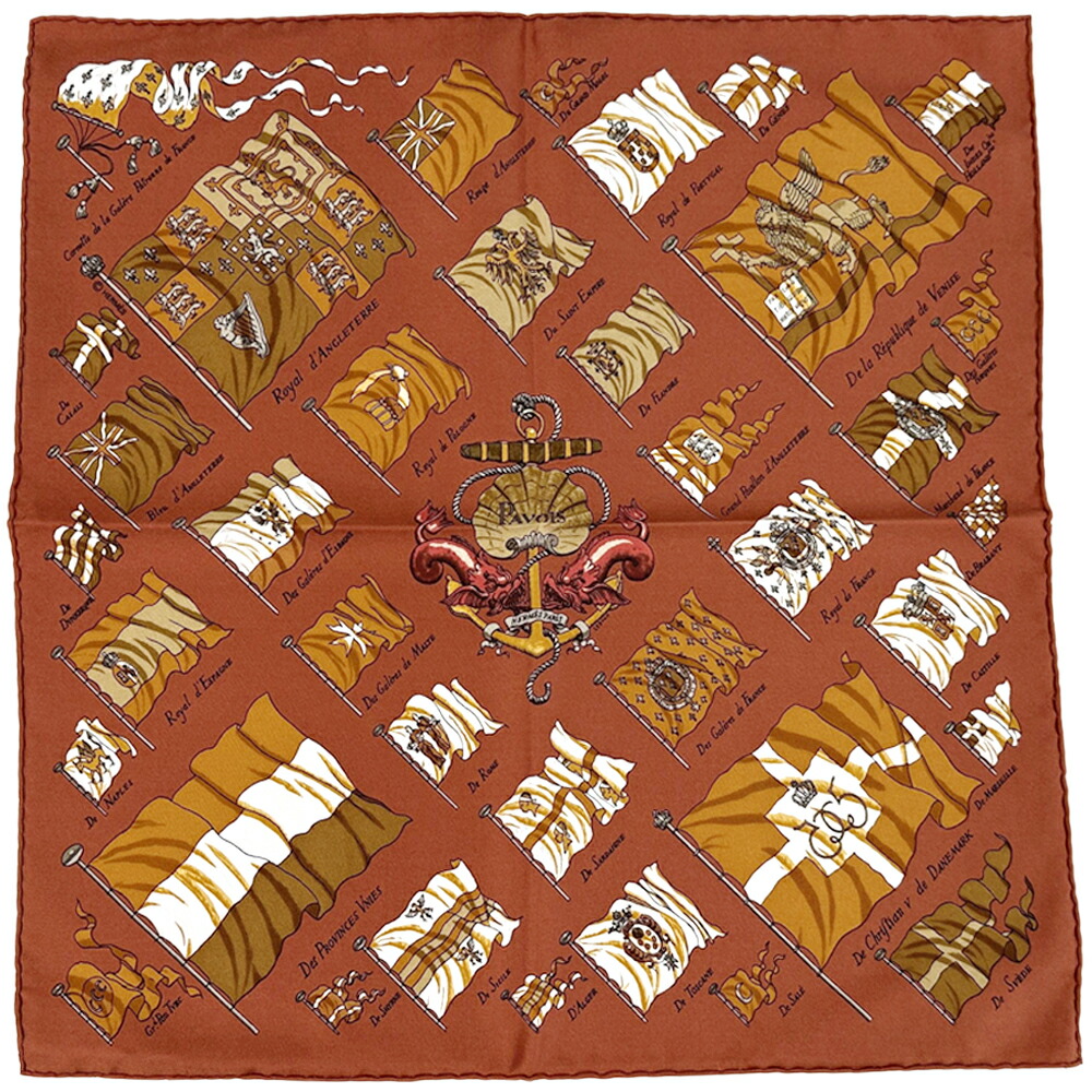 楽天市場】HERMES エルメス カレ90 PAVOIS 船旗 スカーフ シルク