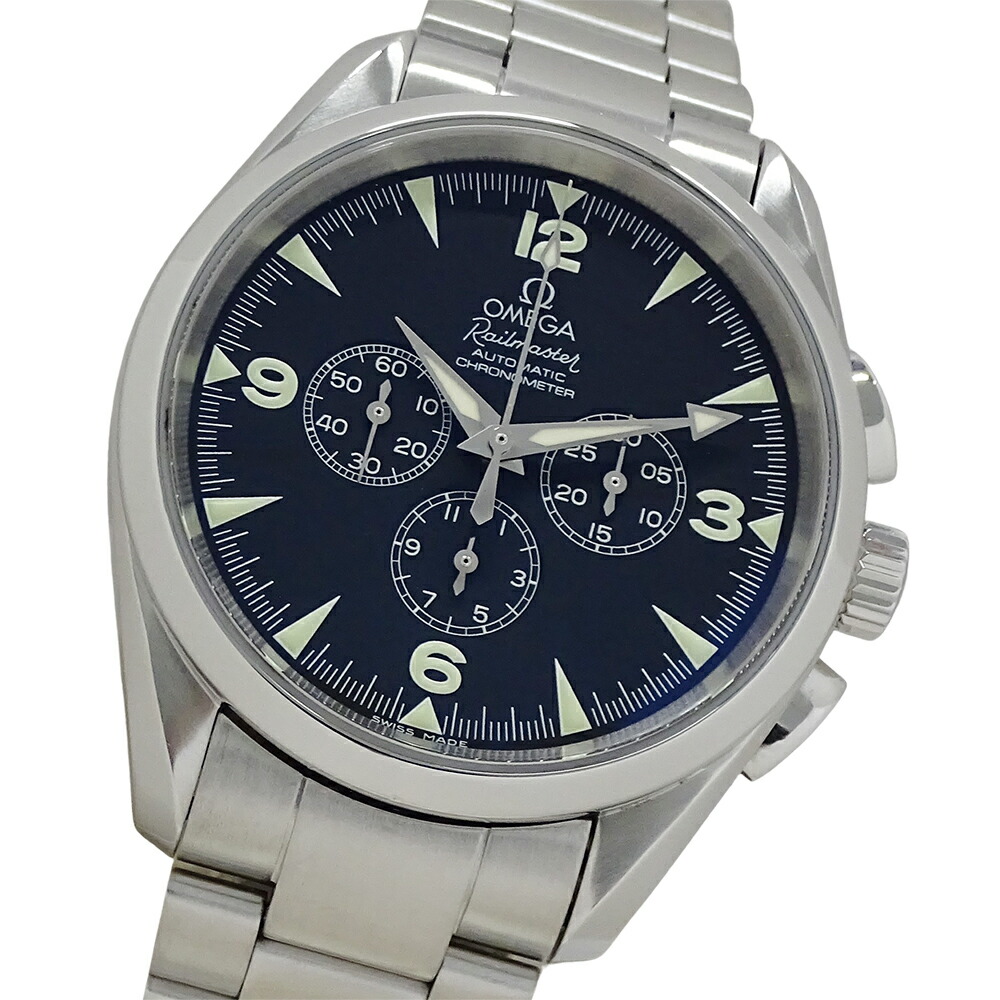 オメガ OMEGA シーマスター アクアテラ レイルマスター 2512.52 時計 メンズ ブランド クロノグラフ 自動巻き AT ステンレス SS シルバー ブラック 磨き済み 【中古】