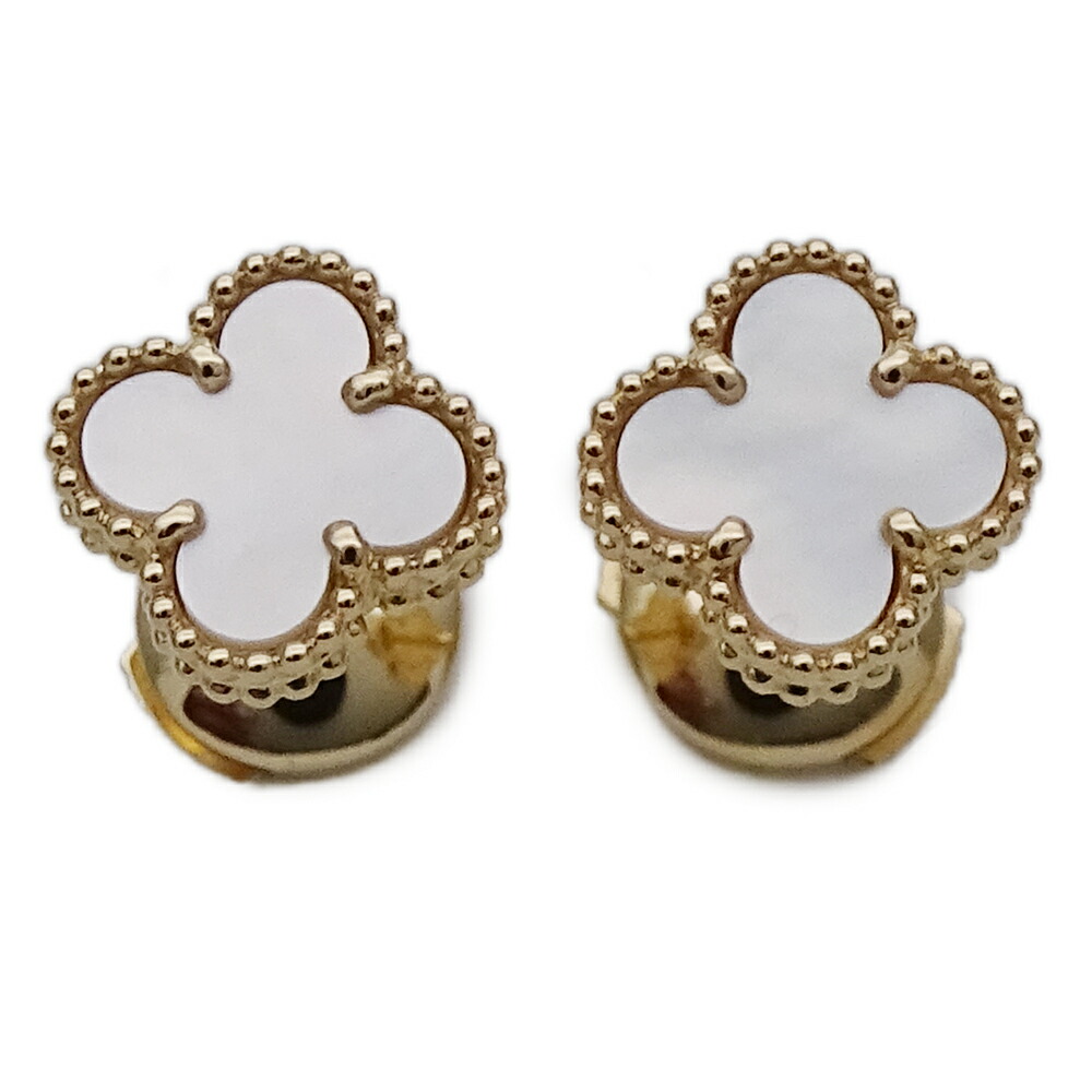 ヴァンクリーフ&アーペル　スイートアルハンブラ　マザーオブパール　ピアス スウィート アルハンブラ ピアス 18K ホワイトゴールド, マザー オブ