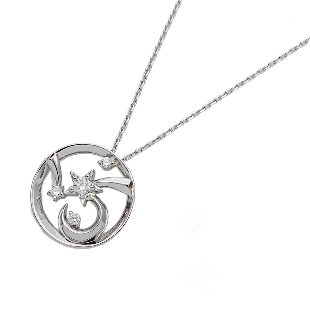 【ほぼ全品最大10％OFF！４日２０時から１０日２５時59分まで！】スタージュエリー STAR JEWELRY ネックレス レディース ブランド PT950 ダイヤモンド D0.05 スター 星 プラチナ ジュエリー 磨き済み 【中古】