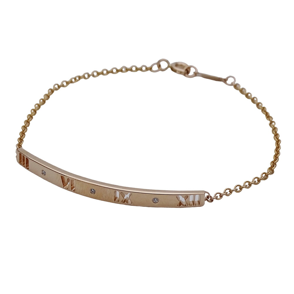 美品 Tiffany アトラス サークル ブレスレット K18 ダイヤ4P TIFFANY&Co.（ティファニー） アトラスサークル ブレスレット 4P