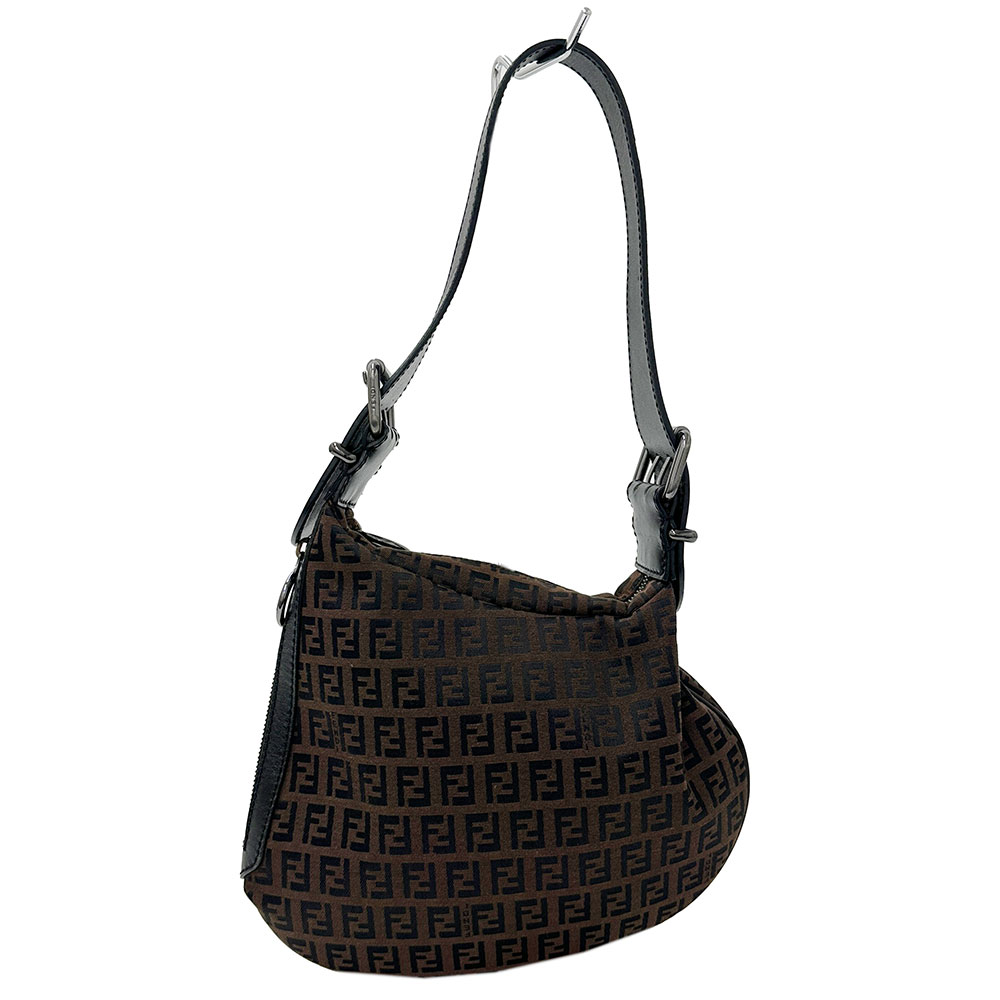 【5.5万円以上5000円OFFクーポン！１９日２０時から26日1時59分まで】フェンディ FENDI バッグ レディース ブランド ズッキーノ ワンショルダー ハンドバッグ ブラウン ミニバッグ 小さめ おしゃれ 【中古】｜ブランドベイ