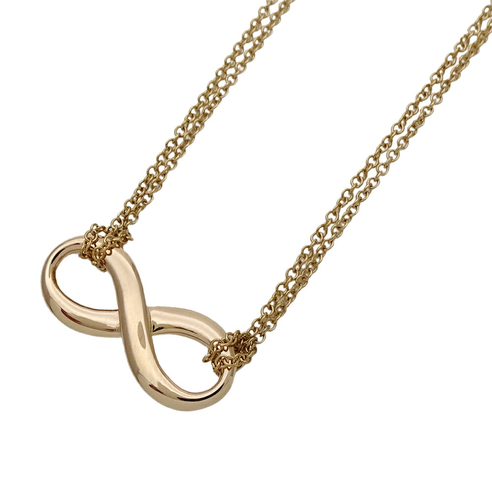【ほぼ全品最大10％OFF！４日２０時から１０日２５時59分まで！】ティファニー TIFFANY&Co. ネックレス レディース ブランド 750PG インフィニティ ∞ ピンクゴールド ジュエリー 磨き済み 【中古】