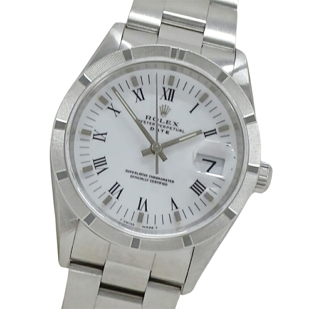 【ほぼ全品最大10％OFF！４日２０時から１０日２５時59分まで！】ロレックス ROLEX オイスターパーペチュアル デイト 15210 A番 時計 メンズ ブランド 自動巻き AT ステンレス SS シルバー ホワイト 磨き済み 【中古】