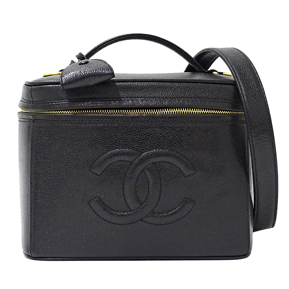 【全品最大10％OFF！14日20時から17日9時59分まで！】シャネル CHANEL バッグ レディース ブランド バニティバッグ ハンドバッグ ショルダーバッグ 2way キャビアスキン ブラック ゴールド金具 黒 おしゃれ 【中古】 110,000円