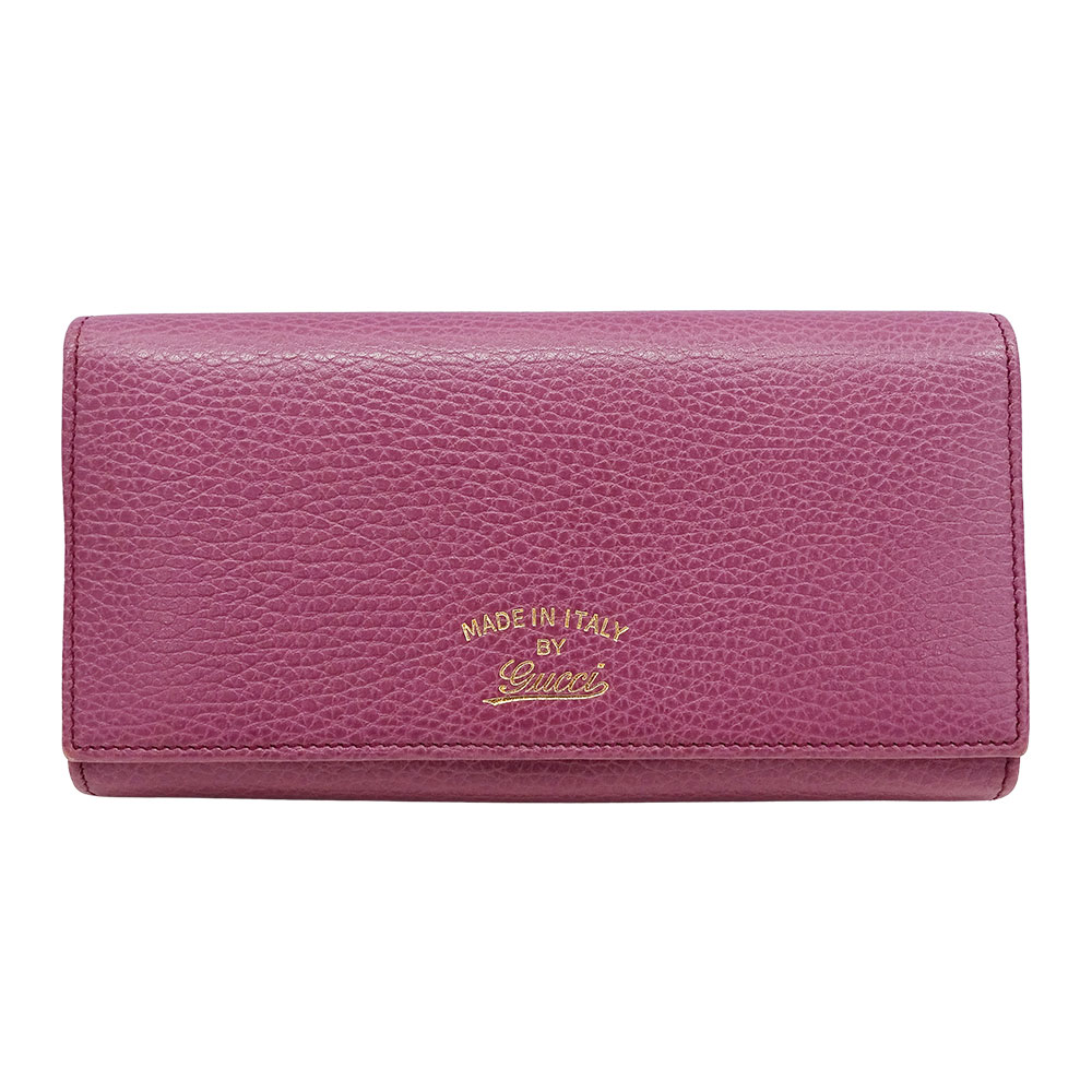 【全品９％OFF引き換え証！１５日19時から23時59分まで！】グッチ GUCCI 札入れ レディース ブランド名 長札入れ なめし革 律動的な調子 コンチネンタルウォレット パープル 354498 大きめ 今めかしい 雅びやか 成年者 雅びやか 御前上等感 【中古】