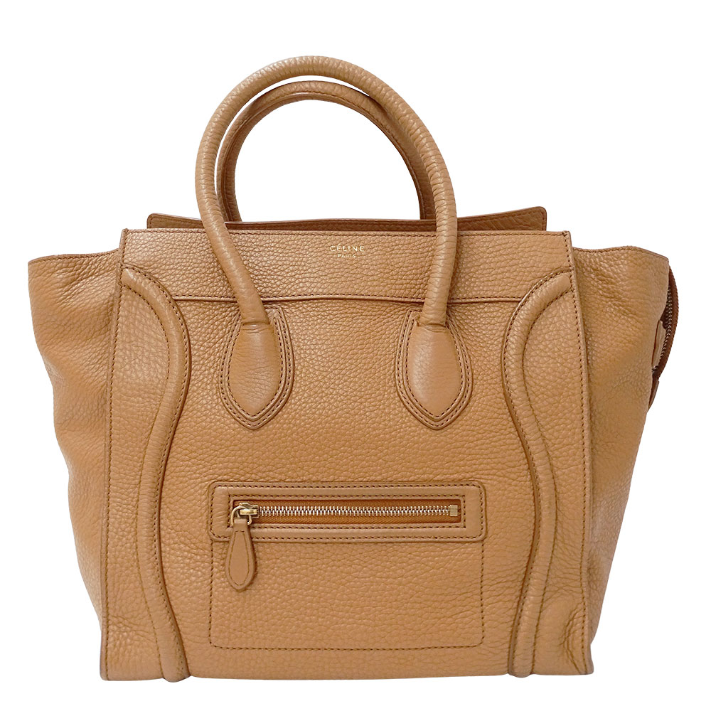 セリーヌ CELINE バッグ レディース ブランド トートバッグ ドラムドカーフ ラゲージ ミニショッパー ブラウン 手さげ 大きめ 大容量 おしゃれ 通勤 大人 上品 【中古】