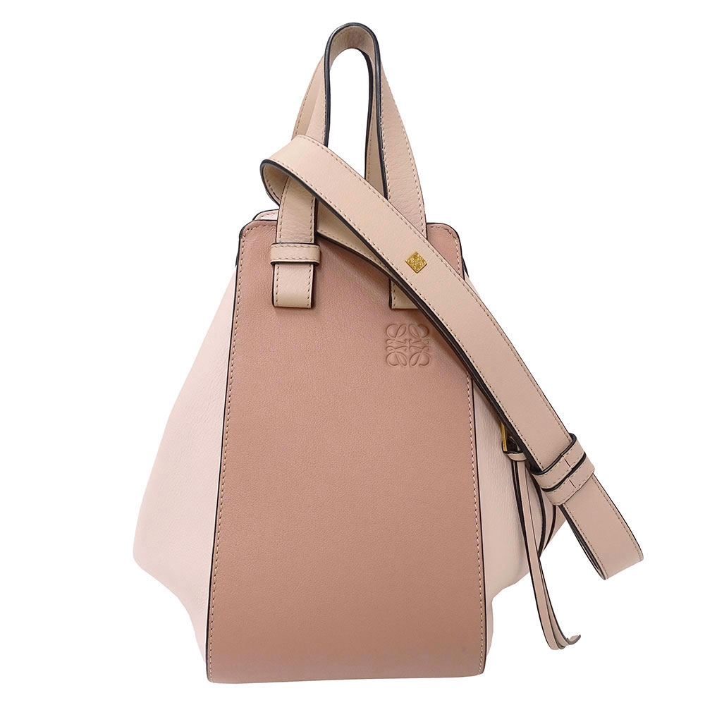 【全品5％OFF引き換え証散り散り中!】ロエベ LOEWE 御徒面子 レディース ブランド名 ハンドバック ショルダーバッグ 2way なめし革 ハンモック スモール さくら色ベージュ 手持ち 肩かけ 今めかしい 成年者 好いたらしい 雅びやか 女子らしい 【中古】