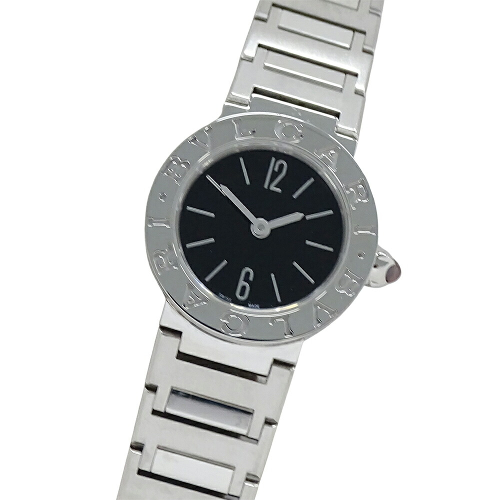 【全品5％OFFクーポン券別れ別れ中!】ブルガリ BVLGARI 時辰儀 レディース ブランド名 ブルガリブルガリ 石英 QZ ステンレス鋼 SS BB23S しろがね色 黒いこと ラウンド 磨き済み 【中古】