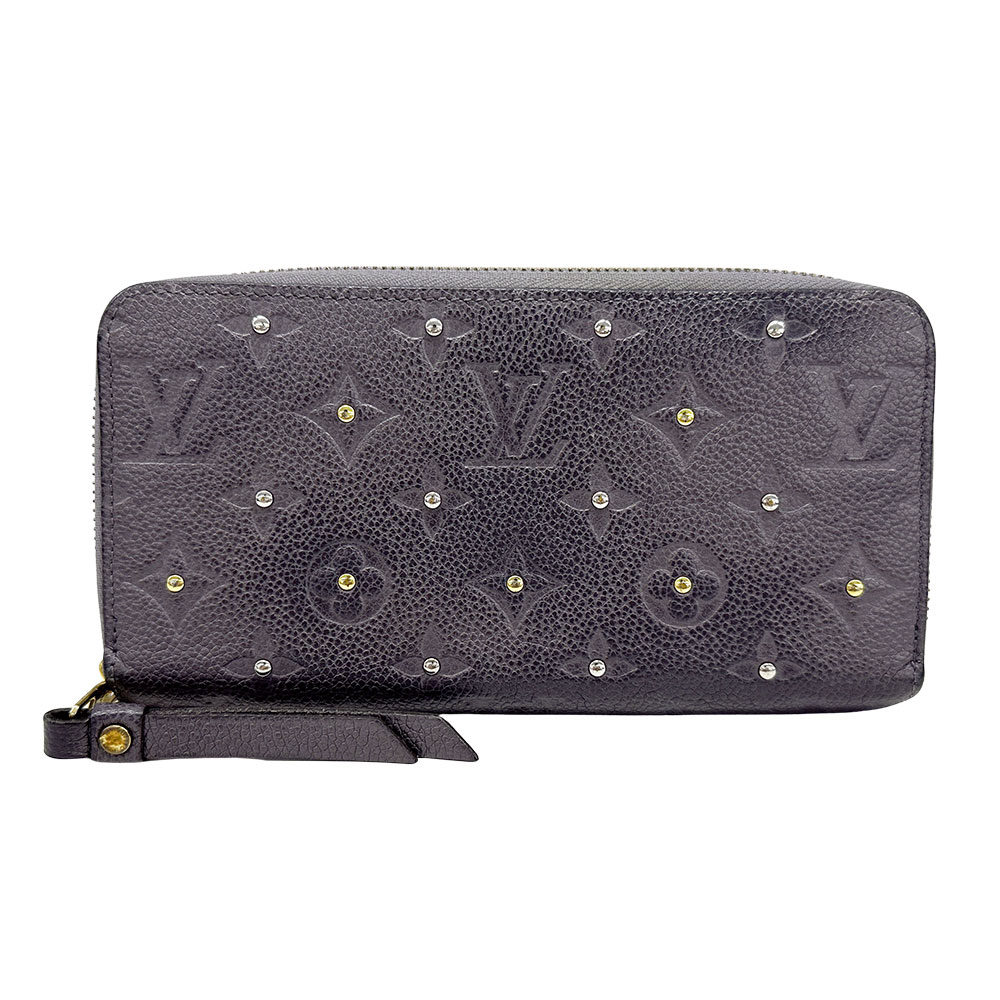 ルイ・ヴィトン LOUIS VUITTON 紙入れ レディース ブランド名 長紙入れ モノグラムアンプラント ジッピーウォレット グリシルバー 薄墨色 M62209 ラウンドジッパー ロゴタイプ 格好のいい スタッズ 好いたらしい 【中古】
