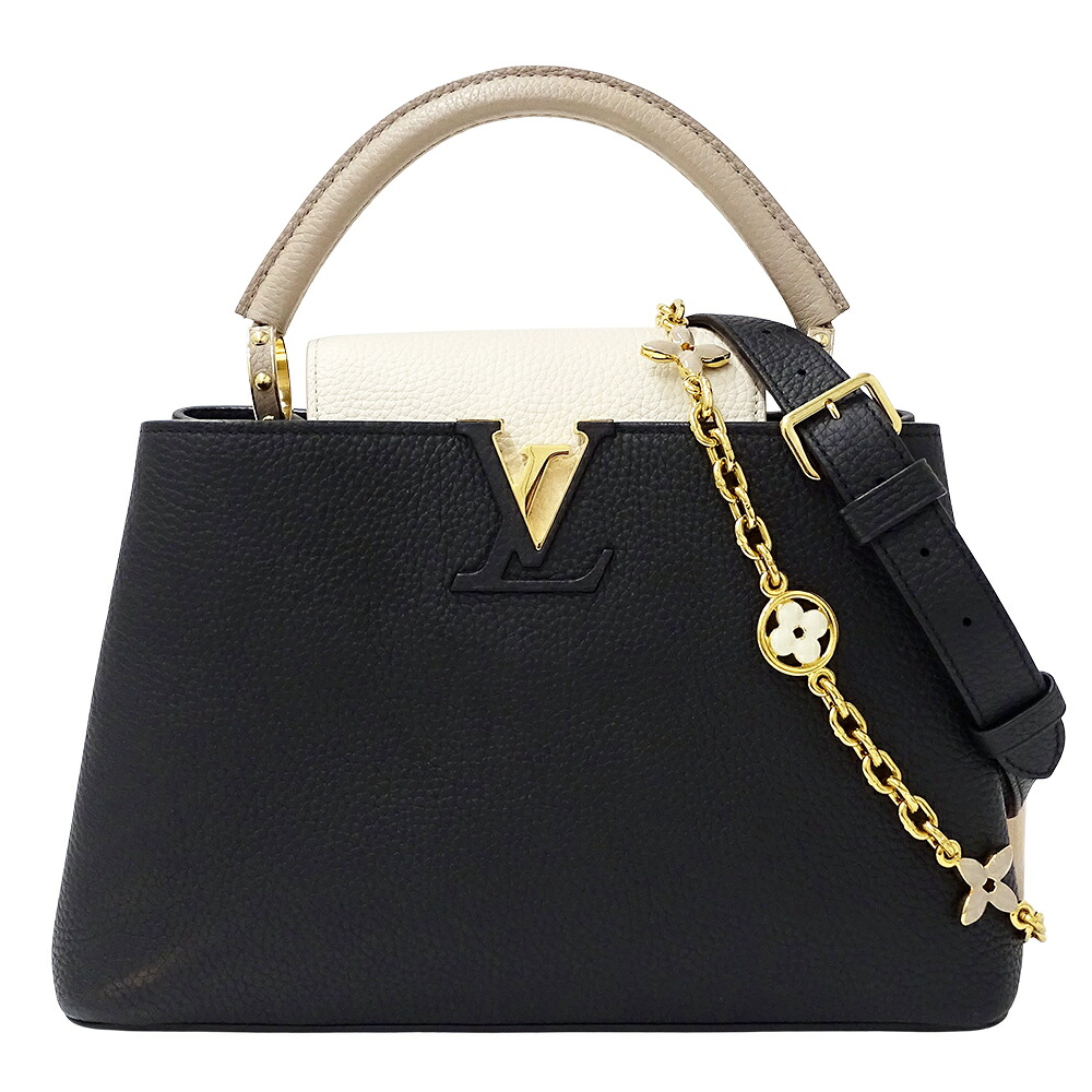 【全品5％OFFクーポン券別れ別れ中!】ルイ・ヴィトン LOUIS VUITTON 御徒面子 レディース ブランド名 ハンドバック ショルダーバッグ 2way カプシーヌ MM トリヨンレザー 黒いこと 皮膚軟化剤 ガレ M25386 黒 今めかしい 【中古】