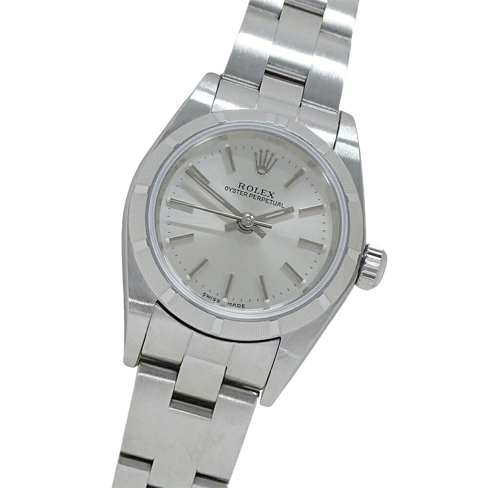 ロレックス ROLEX オイスターパーペチュアル 76030 F番 時計 レディース ブランド 自動巻き AT ステンレス SS シルバー シルバー 磨き済み 【中古】