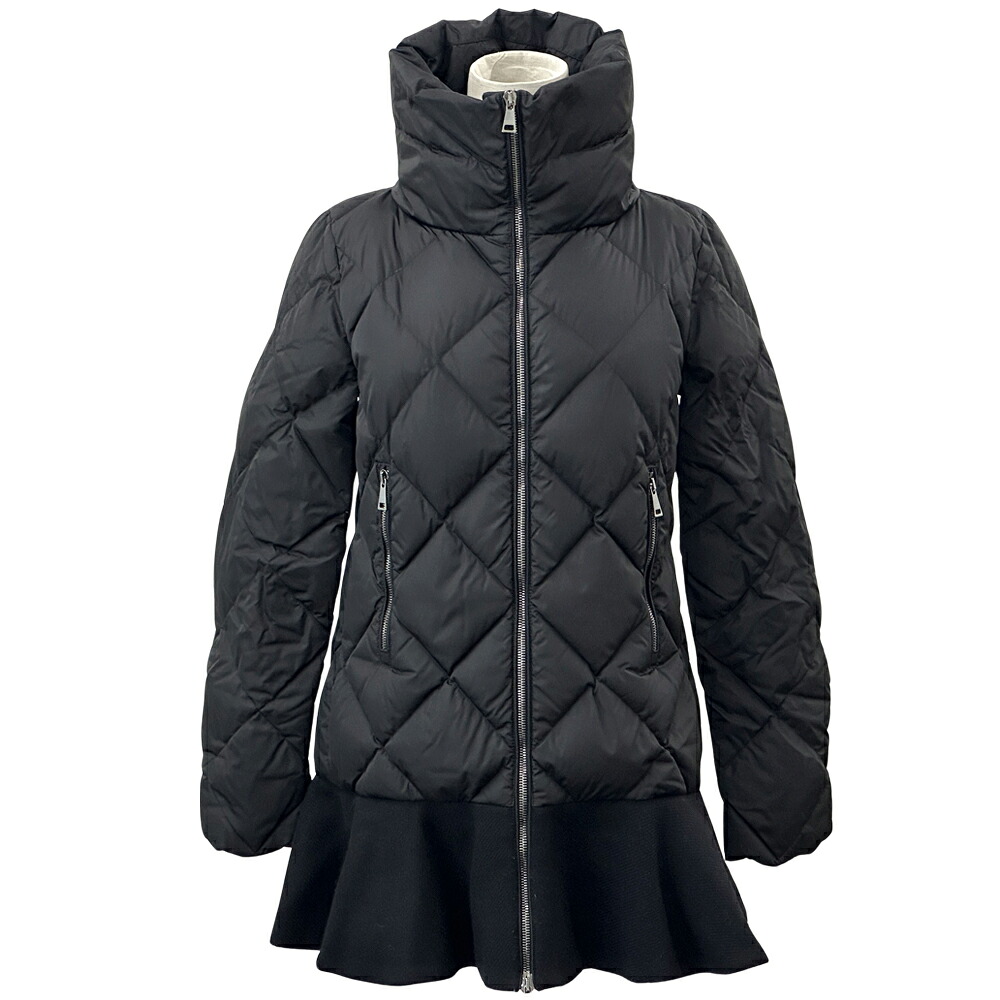【ほぼ全品最大10％OFF！４日２０時から１０日２５時59分まで！】モンクレール MONCLER ダウン レディース ブランド VIBURNUM ダウンジャケット ナイロン ウール ブラック サイズ00 XS フレア おしゃれ 【中古】