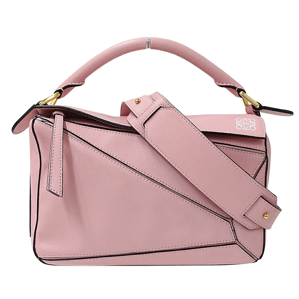 【全品最大10%OFF!14日20時から17日9時59分まで!】ロエベ LOEWE バッグ レディース ブランド ハンドバッグ ショルダーバッグ 2way アナグラム パズルバッグ スモール レザー ピンク おしゃれ かわいい 【中古】