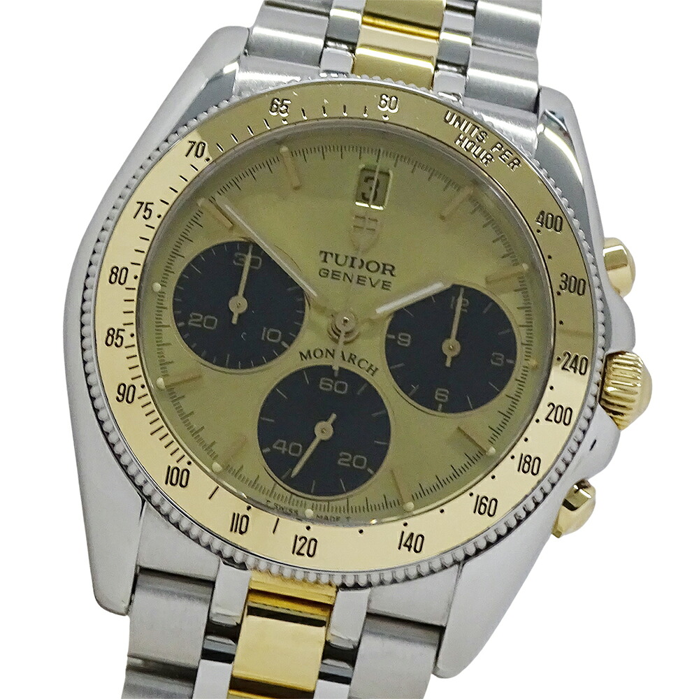 チューダー チュードル TUDOR モナーク クロノグラフ 15903 時辰儀 メンズ ブランド名 石英 QZ ステンレス鋼 二人組 磨き済み【中古】