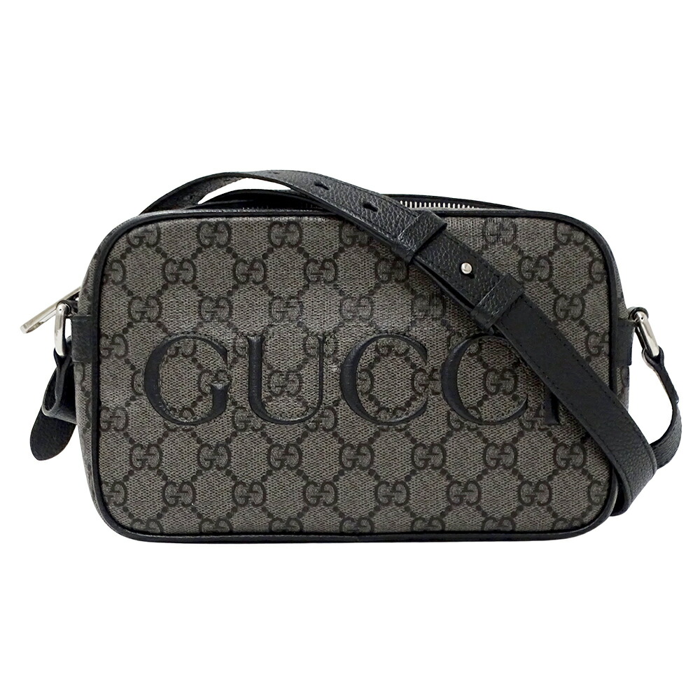 【全品最大10％OFF!9日20時から16日１時59分まで】グッチ GUCCI バッグ レディース ブランド ショルダーバッグ GGスプリーム グレー ブラック 768391 ミニバッグ 小さめ 斜め掛け おしゃれ 【中古】