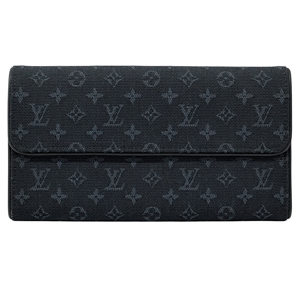 ルイ・ヴィトン LOUIS VUITTON 紙入れ モノグラム ミニ レディース メンズ ブランド名 長紙入れ 帆布 ポルトトレゾール・インターナショナル TST青味 M92442 米国海軍 下げ翼 窈窕たる 【中古】