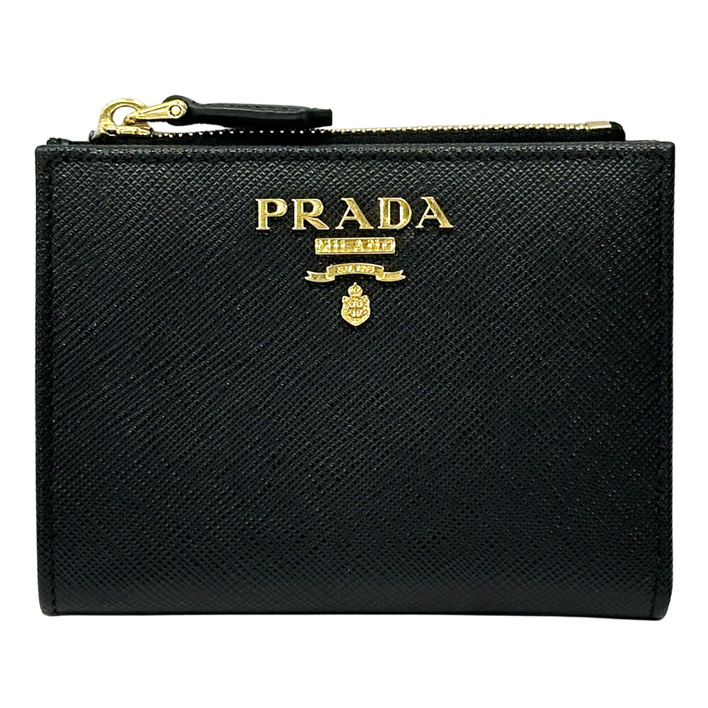 楽天市場】プラダ PRADA 財布 三角ロゴ ブラックxシルバー レザーx