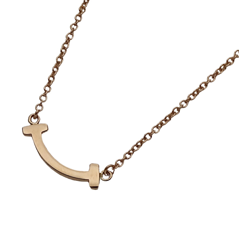 ティファニー TIFFANY&Co. ネックレス レディース ブランド 750PG Tスマイル ミニ ピンクゴールド ジュエリー 磨き済み【中古】