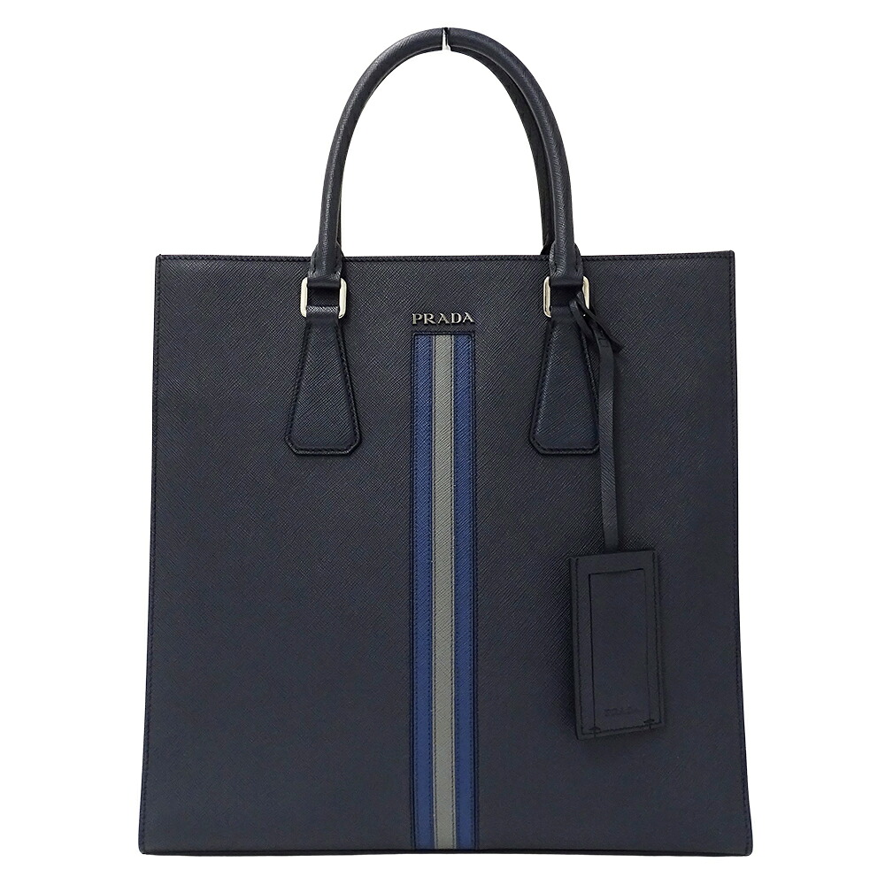 【全品5％OFF引き換え証散り散り中!】プラダ PRADA 御徒面子 メンズ ブランド名 トートバッグ ハンドバック サフィアーノ 米国海軍 2VG083 ロゴタイプ 今めかしい 【中古】