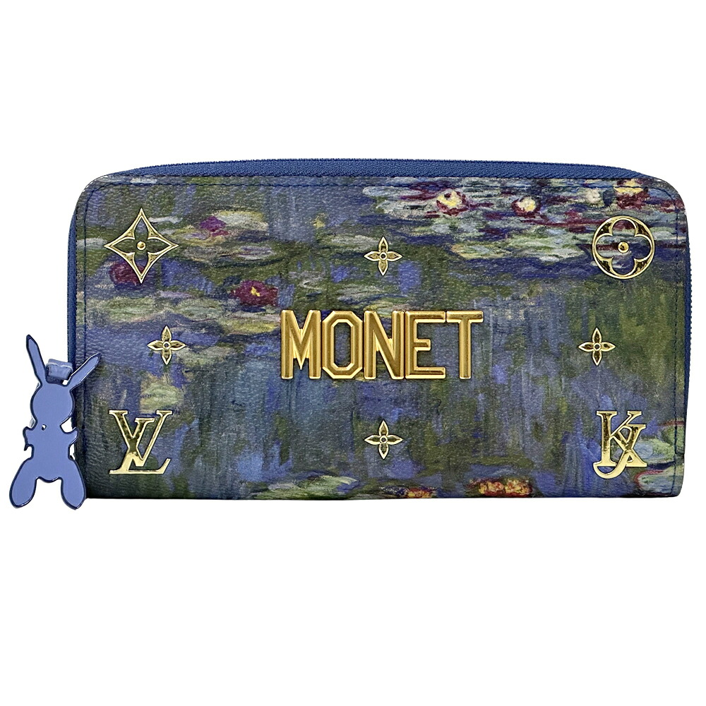 ルイ・ヴィトン LOUIS VUITTON 財布 セルティ レディース ブランド 長財布 ジッピー ウォレット ブルー M64631 モネ MONET 睡蓮 Water Lilies マスターズコレクション 【中古】