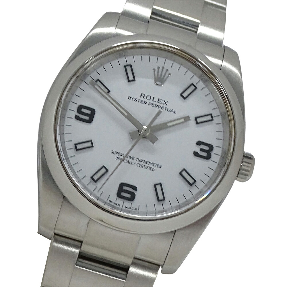 【ほぼ全品最大10％OFF！４日２０時から１０日２５時59分まで！】ロレックス ROLEX オイスターパーペチュアル 114200 ランダム番 時計 メンズ ブランド 自動巻き AT ステンレス SS シルバー ホワイト 磨き済み 【中古】