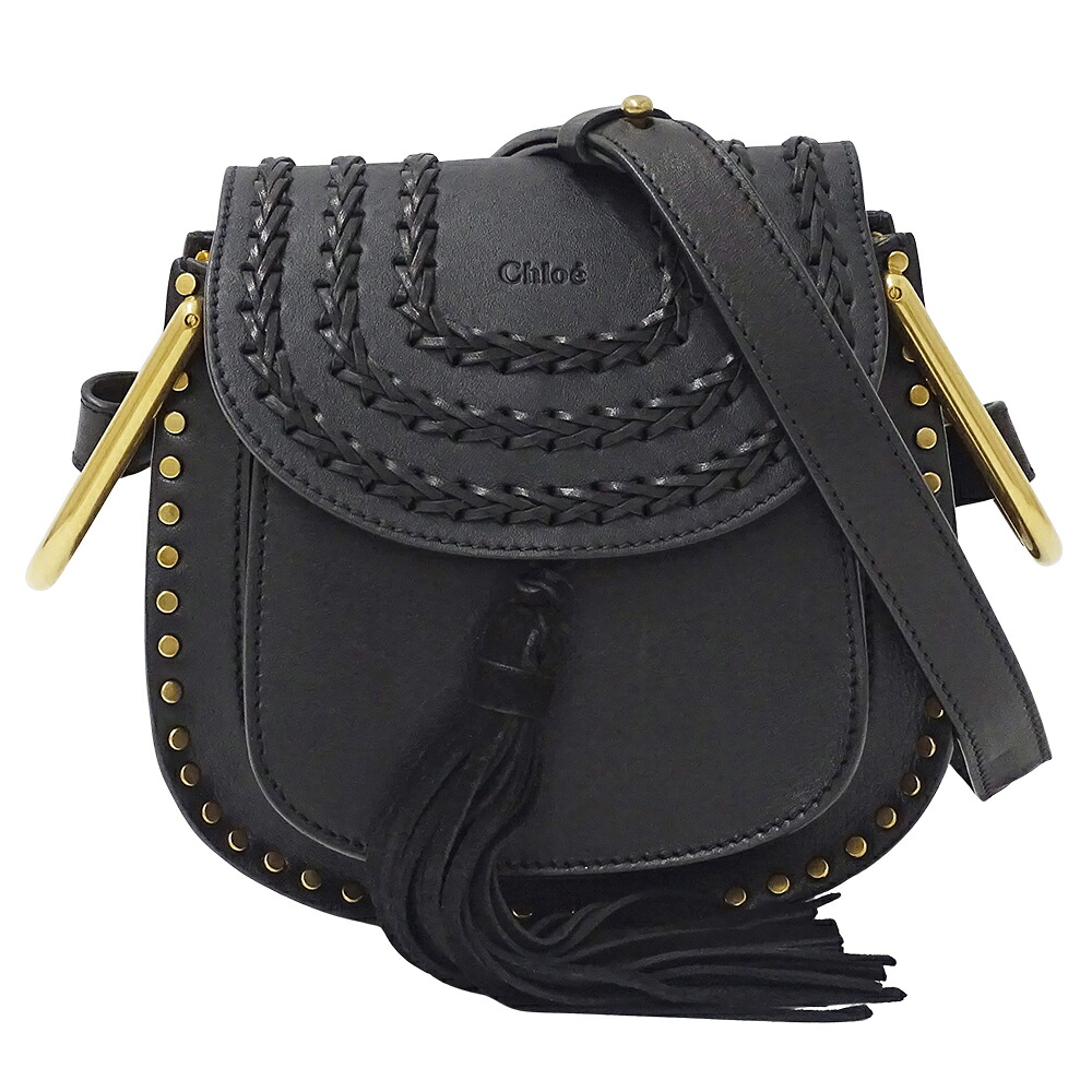 【5.5万円以上5000円OFFクーポン！１９日２０時から26日1時59分まで】クロエ Chloe バッグ レディース ブランド ショルダーバッグ ハドソン レザー ブラック 黒 タッセル フリンジ ミニバッグ おしゃれ 【中古】｜ブランドベイ