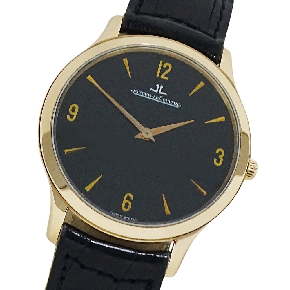 【5.5万円以上5000円OFFクーポン！１９日２０時から26日1時59分まで】ジャガー・ルクルト JAEGER-LECOULTRE マスターウルトラスリム 145.2.79.S 時計 メンズ ブランド 手巻き 750PG レザー 裏スケ 磨き済み 【中古】｜ブランドベイ