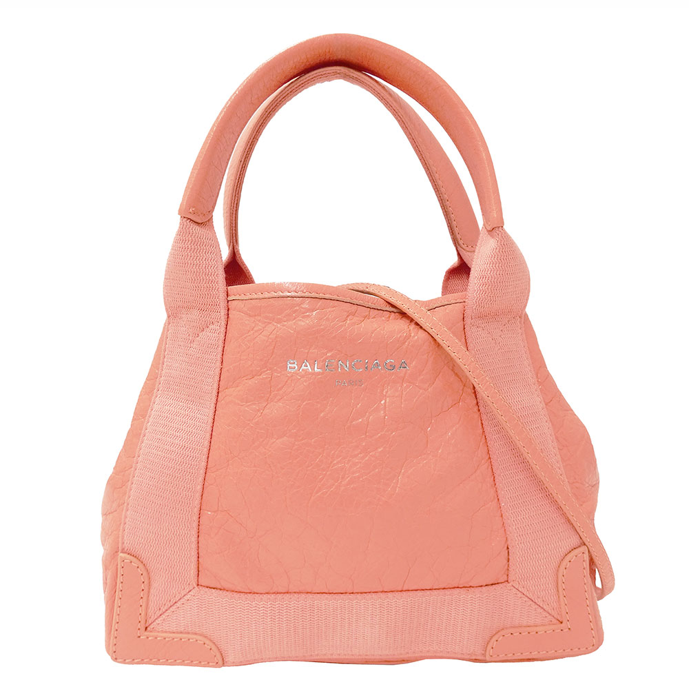 バレンシアガ BALENCIAGA 御徒面子 レディース ブランド名 ハンドバック ショルダーバッグ 2way なめし革 ネイビーカバスXS 年魚サクラ色 390346 手持ち 曲がったがけ 今めかしい 好いたらしい 小さめ 【中古】