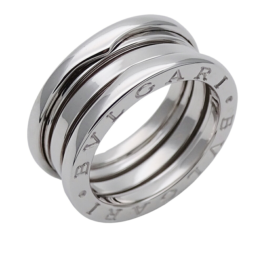 【ほぼ全品最大10％OFF！４日２０時から１０日２５時59分まで！】ブルガリ BVLGARI リング レディース メンズ ブランド 指輪 750WG B-zero1 ビーゼロワン 3バンド ホワイトゴールド #51 約11号 ジュエリー【中古】