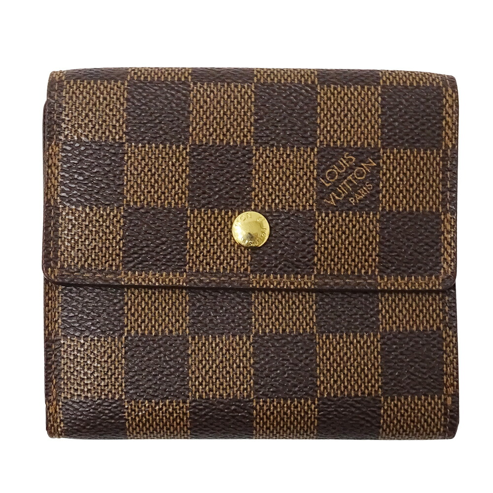 ルイ・ヴィトン LOUIS VUITTON 紙入れ ダミエ レディース メンズ ブランド名 二つ折り紙入れ ポルトフォイユ エリーズ N61654 赤銅色 格好のいい 【中古】