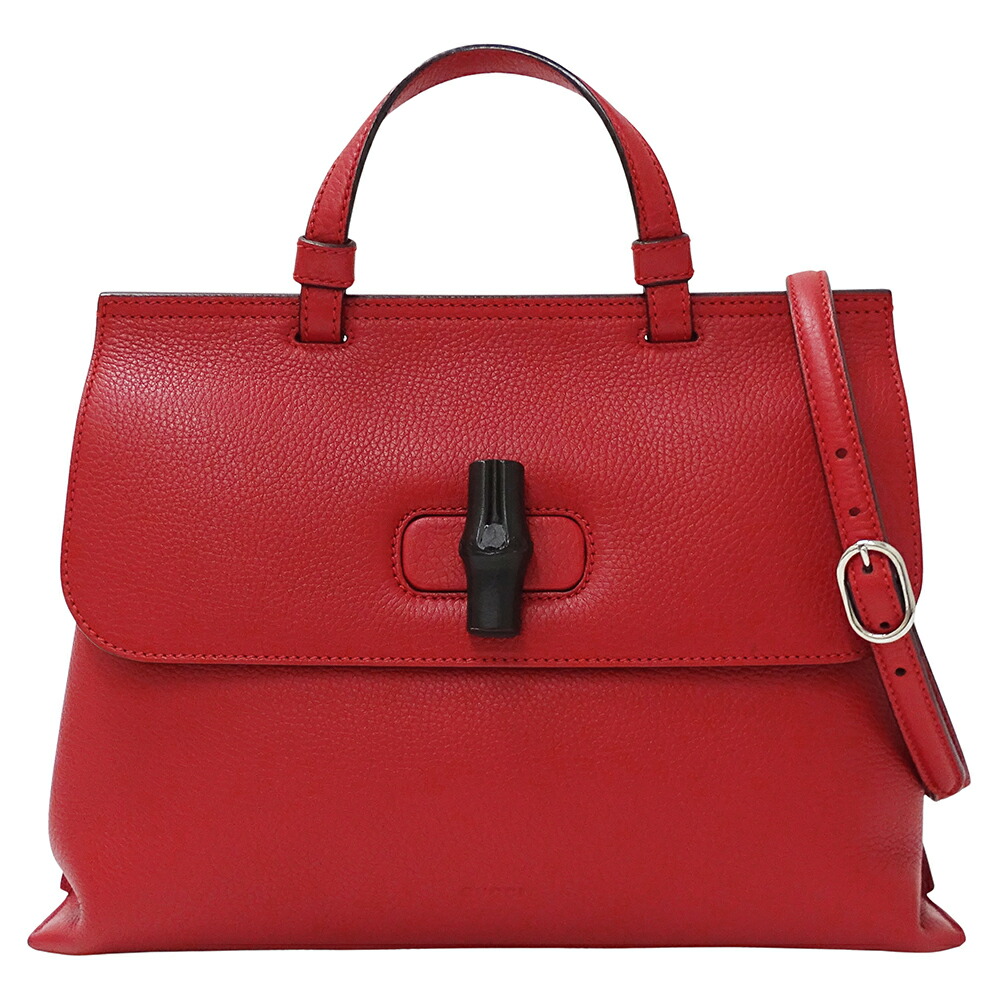 【全品5％OFF引き換え証散り散り中!】グッチ GUCCI 御徒面子 レディース ブランド名 ハンドバック ショルダーバッグ 2way バンブー なめし革 赤いこと 392013 赤 今めかしい 【中古】