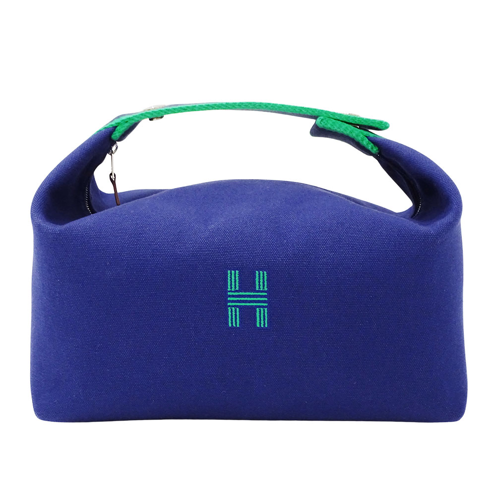 エルメス HERMES バッグ レディース ブランド ハンドバッグ ブリッド・ア・ブラックGM キャンバス マリン ブルー H104223M 03 ポーチ 小物入れ メイク入れ おしゃれ 無地 シンプル 【中古】