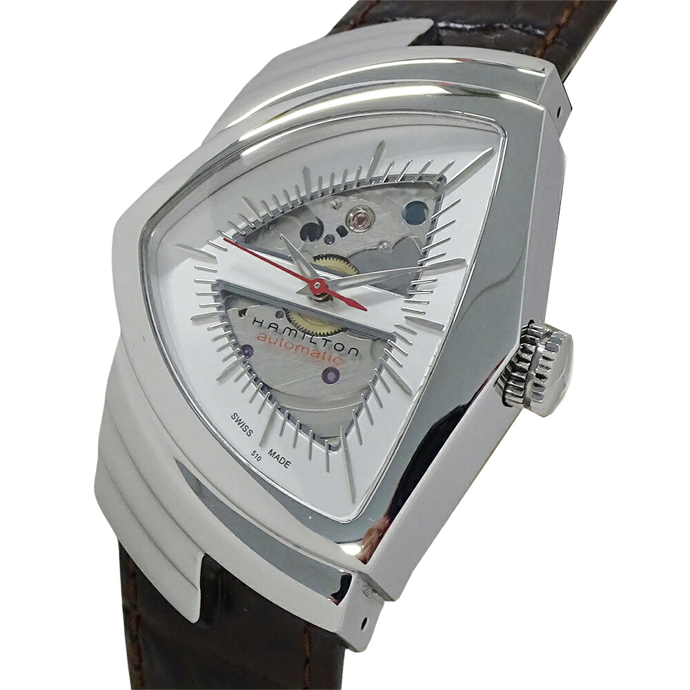 ハミルトン HAMILTON 時計 メンズ ブランド ベンチュラ スケルトン 自動巻き AT ステンレス SS レザー H245150 磨き済み 【中古】