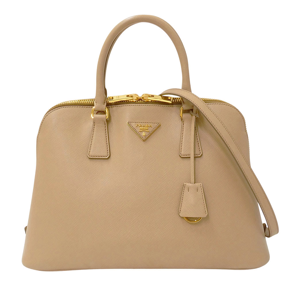 【全品5％OFF引き換え証散り散り中!】プラダ PRADA 御徒面子 レディース ブランド名 ハンドバック ショルダーバッグ 2way サフィアーノ 遊歩道 ベージュ BL0836 手持ち 肩かけ 今めかしい 通い 通学 雅びやか 【中古】
