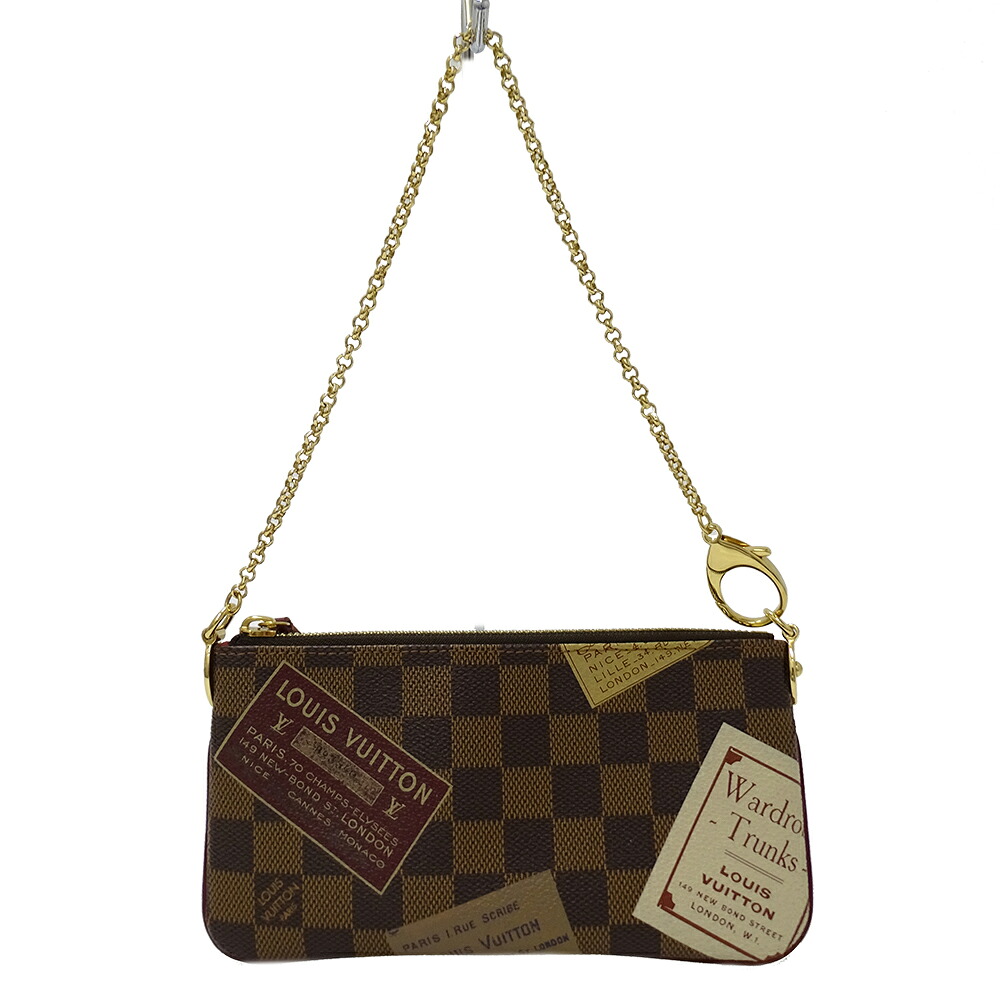 【全品5％OFF引き換え証散り散り中!】ルイ・ヴィトン LOUIS VUITTON 合切袋 ダミエ レディース ブランド名 付属物合切袋  ダミエキャンバス ポシェットミラMM 付け紙 赤銅色 N63080 お出かけ 今めかしい 成年者 小さめ  晴れ晴れしい  【中古】
