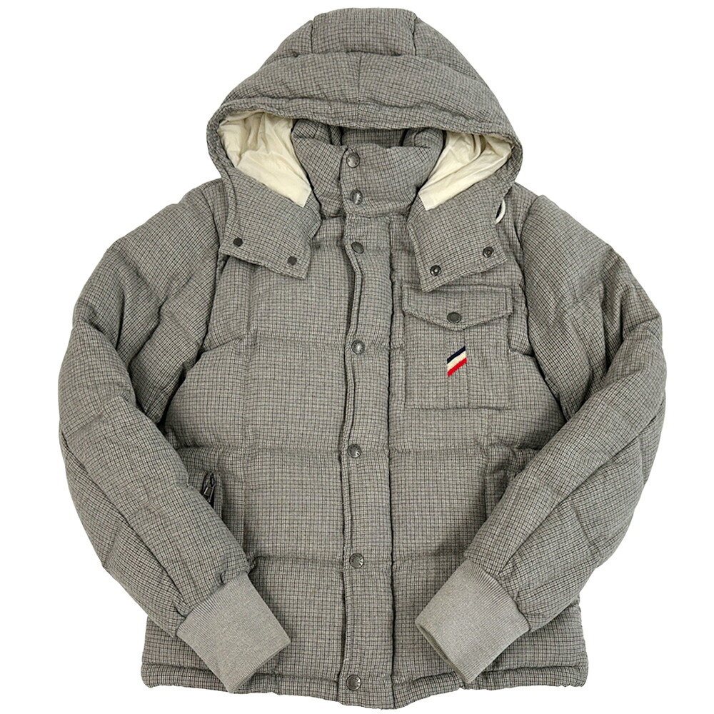 【5.5万円以上5000円OFFクーポン!19日20時から26日1時59分まで】モンクレール MONCLER ダウン メンズ ブランド ダウンジャケット グレー 1 S チェック 【中古】|ブランドベイ