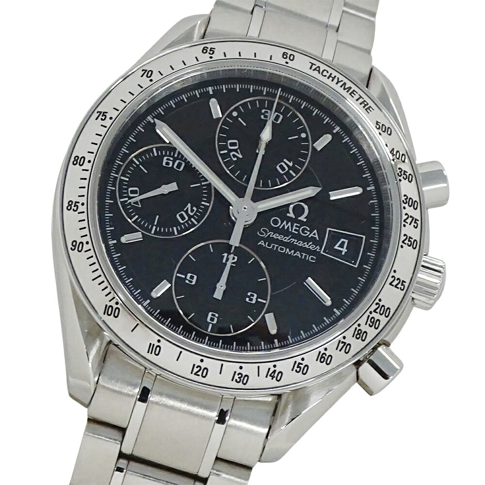 【全品5％OFF引き換え証離れ離れ中!】ゼロ OMEGA す早さ御師匠さん 3513.50 時辰儀 メンズ ブランド名 デイト クロノグラフ 自動小銃一巻き AT ステンレス鋼 SS しろがね色 黒いこと 磨き済み 【中古】