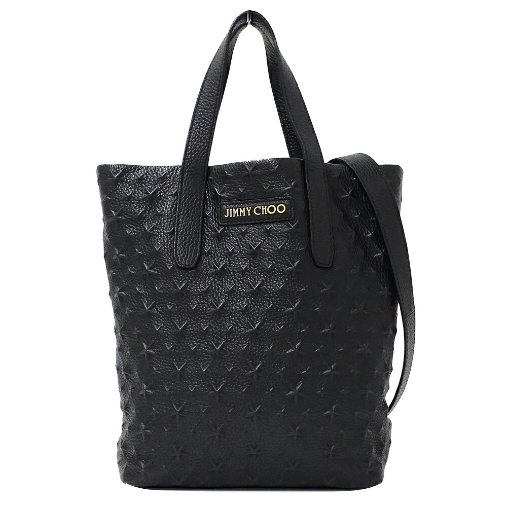 【全品5％OFF引き換え証離れ離れ中!】ジミーチュウ JIMMY CHOO 御徒面子 レディース ブランド名 ハンドバック トートバッグ ショルダーバッグ 2way なめし革 黒いこと はやりっ児 星 黒 今めかしい 【中古】